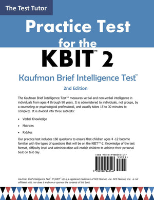 Practice Test for the KBIT Back Cover