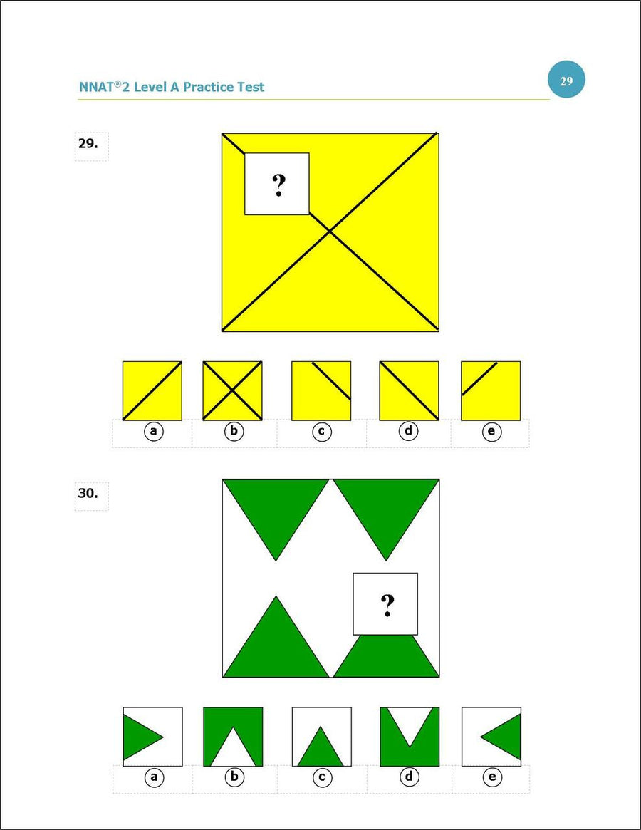 Practice Test for the NNAT 2 - Kindergarten (ebook)