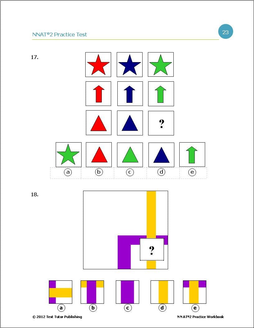 Practice Test for the NNAT 2 - First Grade - The Test Tutor Practice Test for the NNAT 2 - First Grade - The Test Tutor